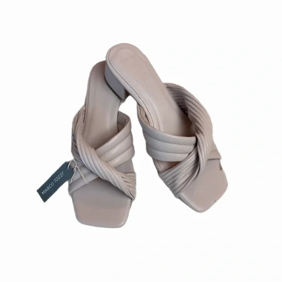 Marco Tozzi Size 6-1/2 to 7 Blush Pink 1-1/2” Heeled Sandals New - Picture 2 of 10